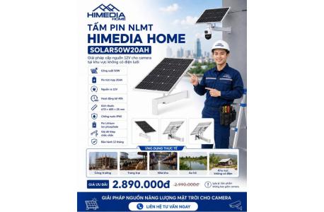 Tấm pin nlmt HIMEDIA Solar50w20ah cho camera 50W 20AH-12V,20AH/50W, Panel Size :670*405*25（mm), sử dụng 48h, bh 12 tháng