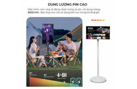 MÀN HÌNH CẢM ỨNG DI ĐỘNG THÔNG MINH HIMEDIA HOME M22 64G, 21.5INCH, IPS, RAM 4G+64G, ANDROID 12, WEBCAM 5MPX, TÍCH HỢP PIN 8000MAH, BH 12 THÁNG