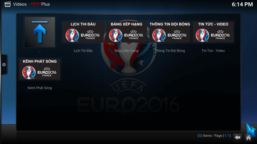 XEM TRỰC TIẾP CÁC TRẬN ĐẤU EURO 2016 VỚI ADD-ON CỦA KODI ITVPLUS